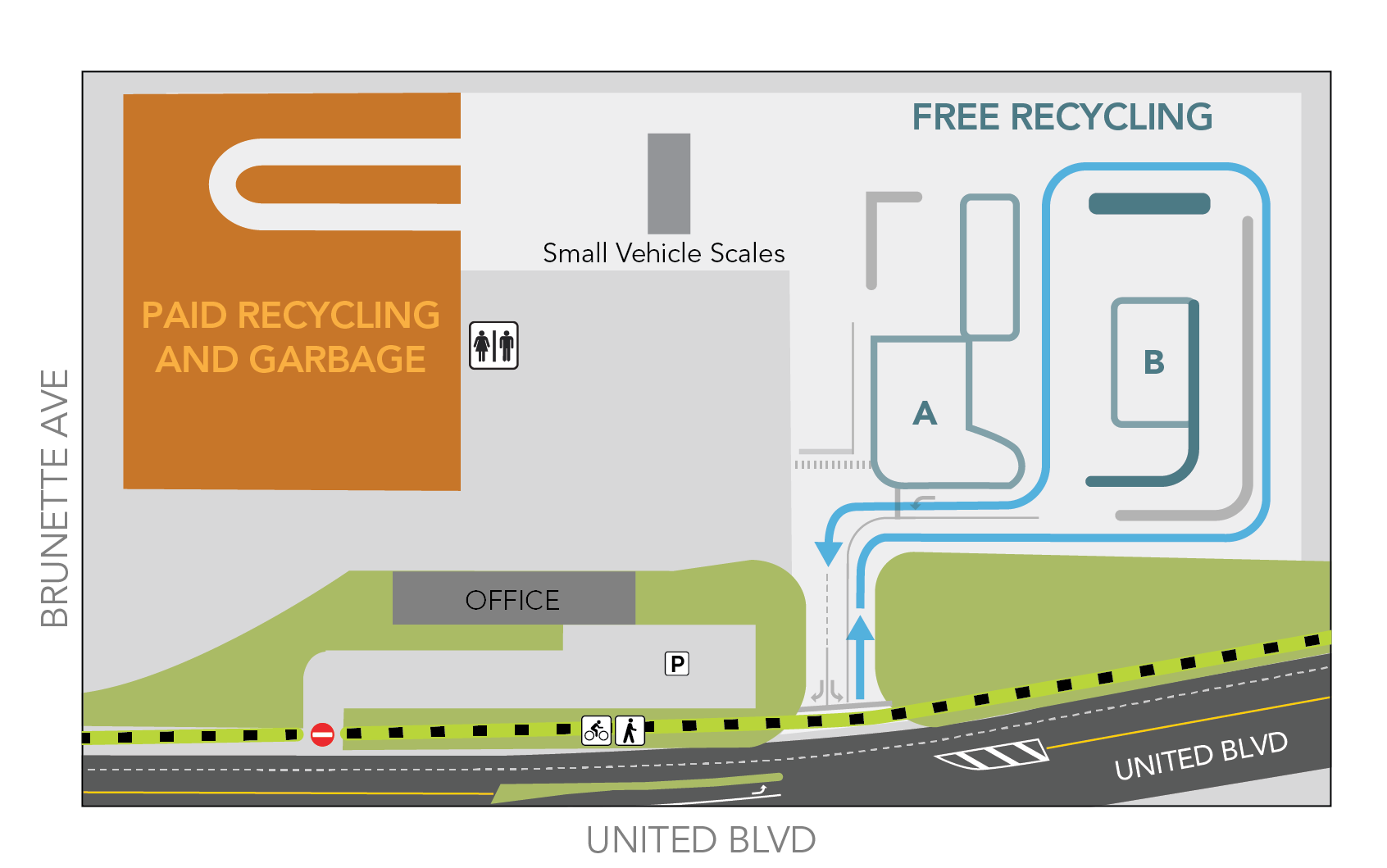 United Boulevard - Free Recycling Path